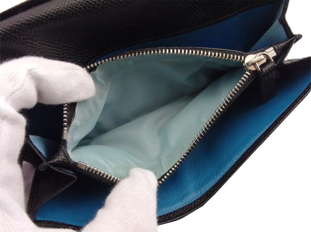【ウィンターSALE★30%OFF】ブルガリ BVLGARI 長財布ブルガリブルガリ ブラック×シルバー×ブルー レディース 中古