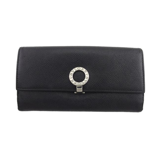 【ウィンターSALE★30%OFF】ブルガリ BVLGARI 長財布ブルガリブルガリ ブラック×シルバー×ブルー レディース 中古