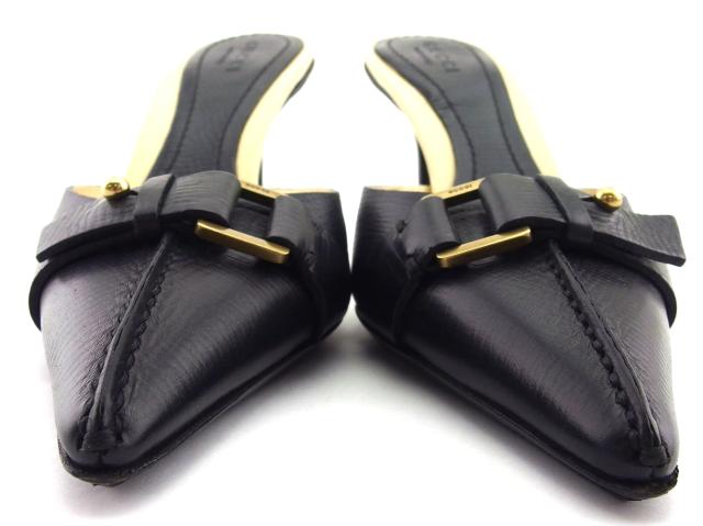 【週末タイムセール】グッチ GUCCI パンプス ブラック×ゴールド×アイボリー レディース 中古_14