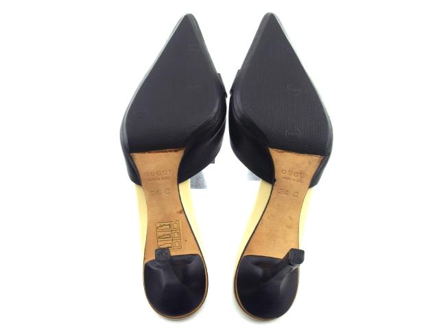 【週末タイムセール】グッチ GUCCI パンプス ブラック×ゴールド×アイボリー レディース 中古_16