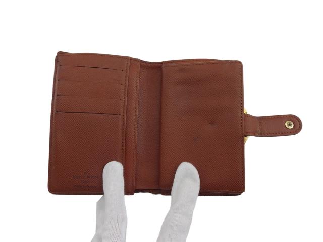 ルイ・ヴィトン LOUIS VUITTON 二つ折り財布モノグラム ポルトモネ ビエ ヴィエノワ ブラウン×ベージュ レディース 中古_4
