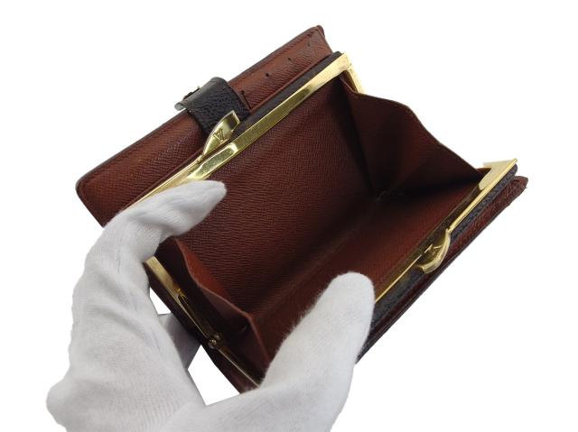 ルイ・ヴィトン LOUIS VUITTON 二つ折り財布モノグラム ポルトモネ ビエ ヴィエノワ ブラウン×ベージュ レディース 中古_6