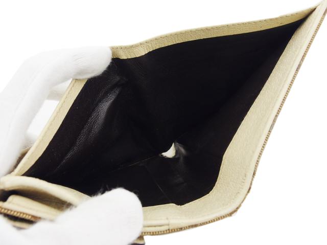グッチ GUCCI 三つ折り財布GG柄 エクリプス アイボリー×ベージュ×ブラウン×ゴールド レディース 中古_15
