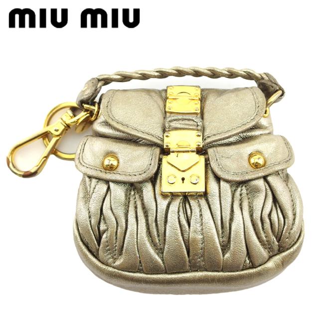 【30％OFF★週末タイムセール】ミュウミュウ MIUMIU キーリング ゴールド レディース 中古_8