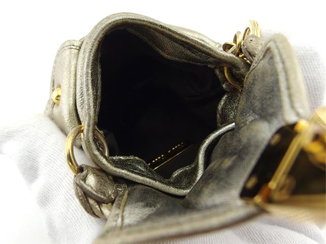 【30％OFF★週末タイムセール】ミュウミュウ MIUMIU キーリング ゴールド レディース 中古_12