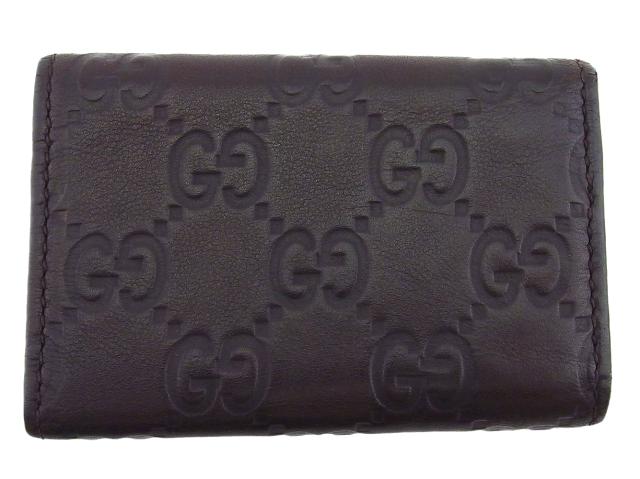 【30％OFF★週末タイムSALE】グッチ GUCCI キーケースグッチシマ ダークブラウン×シルバー レディース 中古_1