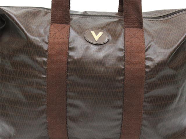 マリオ・ヴァレンティノ MARIO VALENTINO ボストンバッグVマーク ブラウン レディース 中古_4