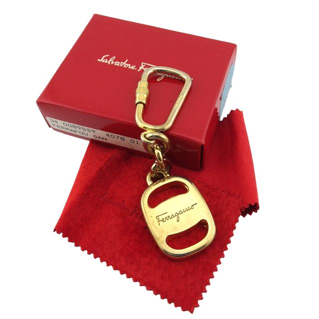【BIGお買い物ラリー★30%OFFセール中】サルヴァトーレフェラガモ Salvatore Ferragamo キーリング ゴールド レディース 中古