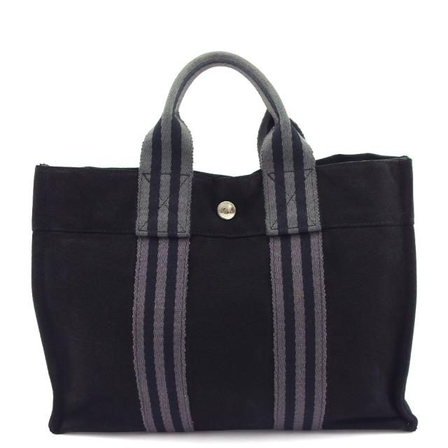 【週末タイムセール】エルメス HERMES トートバッグ フールトゥPM ブラック×グレー レディース 中古_18