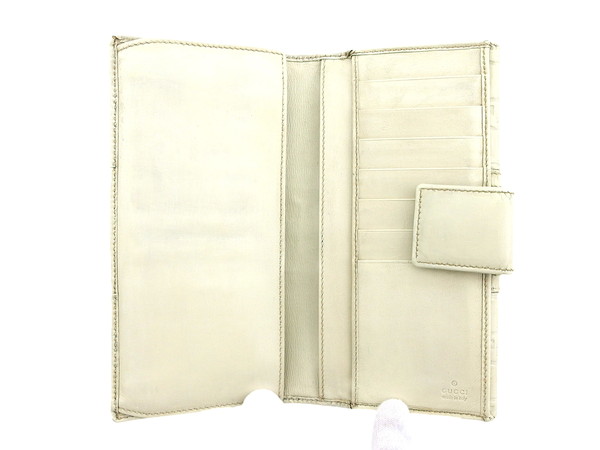 グッチ GUCCI 長財布グッチシマ トレジャー ベロアライン ホワイト 白