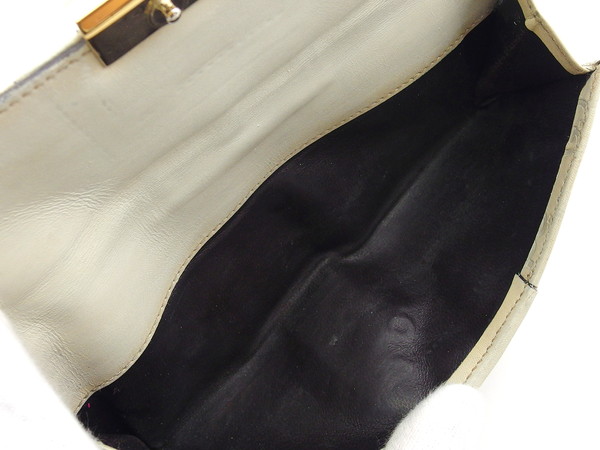 【30％OFF★週末タイムSALE】グッチ GUCCI 長財布グッチシマ トレジャー ベロアライン ホワイト 白 ベージュ レディース 中古