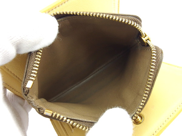 【GWタイムセール】セリーヌ CELINE 二つ折り財布バイカラー イエロー ブラウン レディース 中古_7