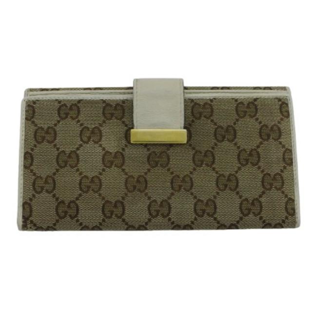 【BIGお買い物ラリー★30%OFFセール中】グッチ GUCCI 長財布GGキャンバス ベージュ レディース 中古