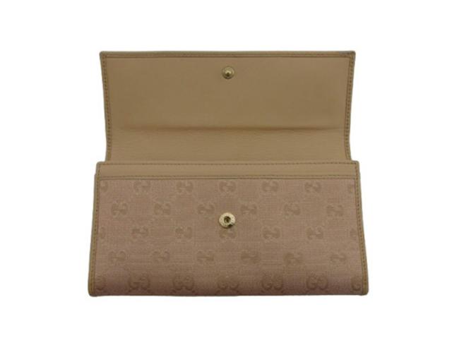 【GWタイムセール】グッチ GUCCI 長財布GGキャンバス ピンクベージュ レディース 中古_4