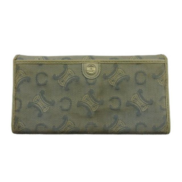 【BIGお買い物ラリー★30%OFFセール中】セリーヌ CELINE 長財布マカダム ホワイト×ライトブルー レディース 中古