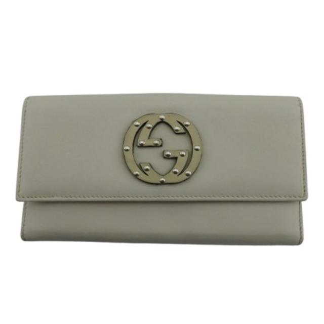 GUCCI長財布インターロッキングG コンチネンタル エナメルピンク