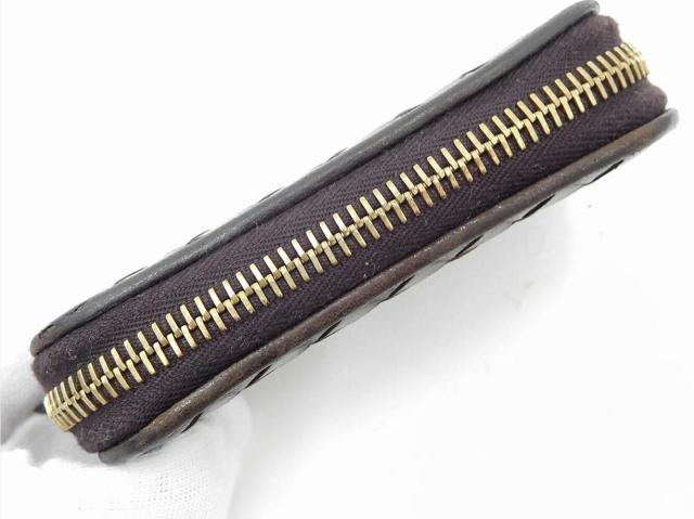 ボッテガヴェネタ BOTTEGAVENETA カードケースイントレチャート ダークブラウン×ゴールド レディース 中古_7