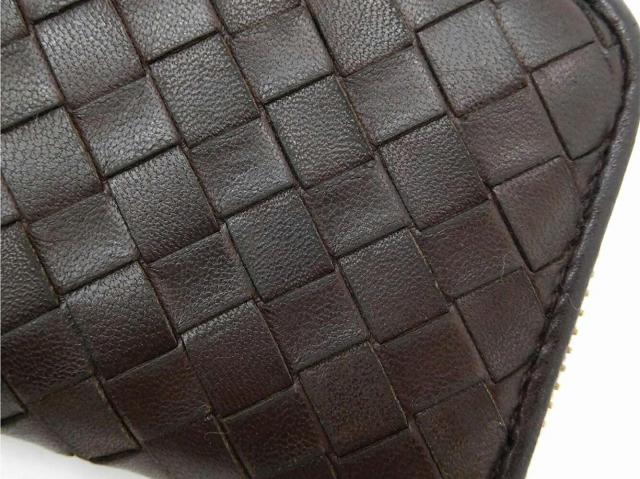 ボッテガヴェネタ BOTTEGAVENETA カードケースイントレチャート ダークブラウン×ゴールド レディース 中古_8