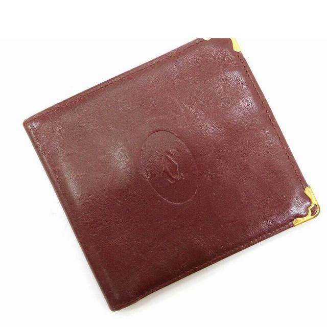 【BIGお買い物ラリー★30%OFFセール中】カルティエ CARTIER 札入れ マストライン ボルドー レディース 中古