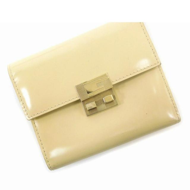 【BIGお買い物ラリー★30%OFFセール中】グッチ GUCCI 二つ折り財布 ゴールド金具 ベージュ レディース 中古