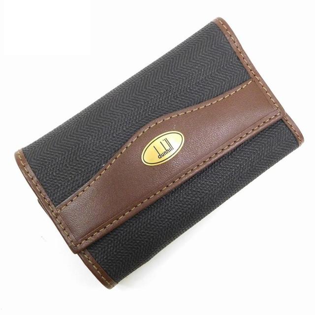【BIGお買い物ラリー★30%OFFセール中】ダンヒル Dunhill キーケース ゴールド金具 ブラック×ブラウン レディース 中古