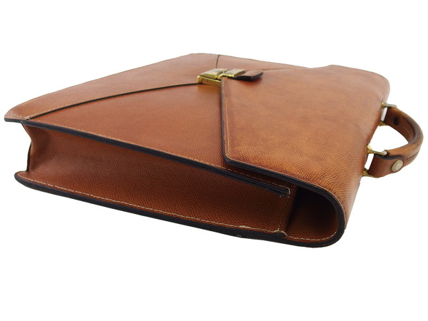 LANCELランセル ブラウンレザー ビジネスバッグ ランセル LANCEL ビジネスバッグ ブラウン×ゴールド レディース 中古