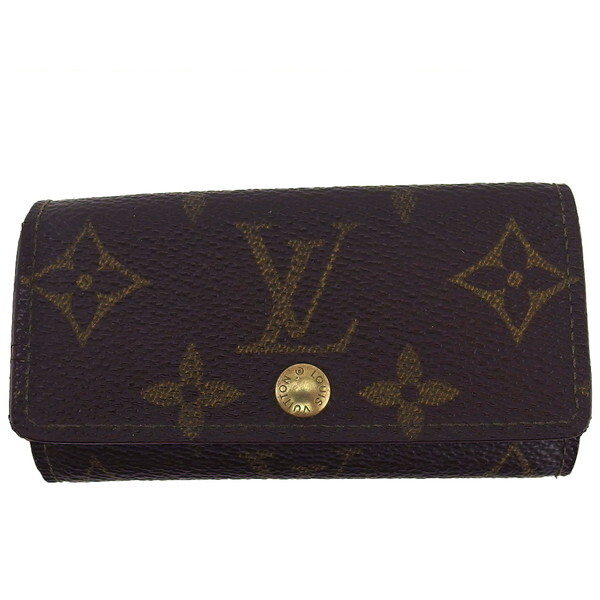 【BIGお買い物ラリー★30%OFFセール中】ルイ・ヴィトン LOUIS VUITTON キーケースモノグラム ミュルティクレ4 ダークブラウン×ベージュ レディース 中古