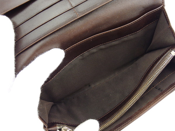 【ポイント超超祭★20％OFFセール中】フェンディ FENDI 長財布ズッカ ダークブラウン×ブラック×ベージュ レディース 中古