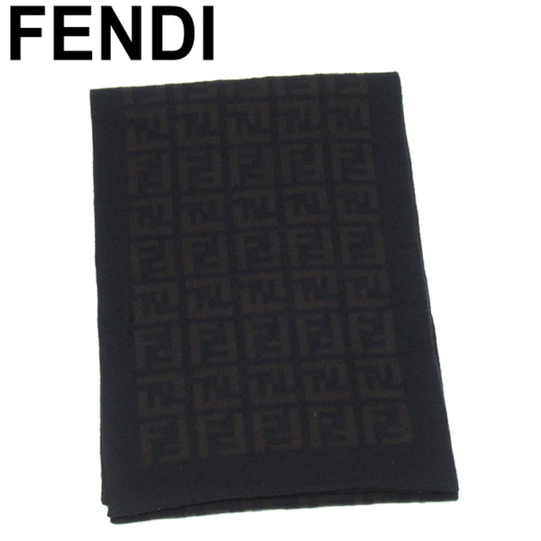 フェンディ FENDI マフラー ズッカ ブラック ブラウン
