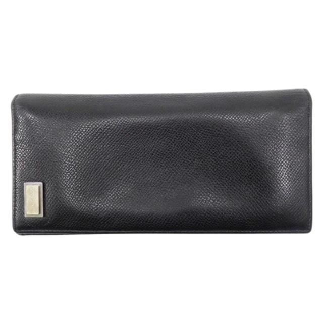 【BIGお買い物ラリー★30%OFFセール中】ドルチェアンドガッバーナ DOLCE&GABBANA 長財布 ロゴプレート付き ブラック×シルバー レディース 中古