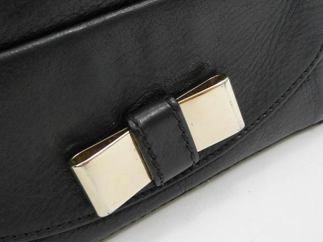 【30％OFF★週末タイムセール】クロエ Chloe 長財布ロゴ×リボン リリィ ブラック系 レディース 中古_4