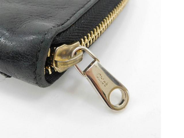 【30％OFF★週末タイムセール】クロエ Chloe 長財布ロゴ×リボン リリィ ブラック系 レディース 中古_6