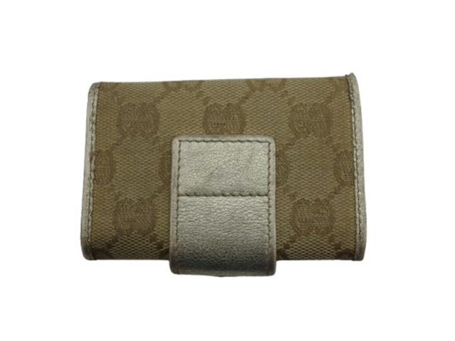 【30％OFF★週末タイムセール】グッチ GUCCI キーケースGG柄 ベージュ×ゴールド レディース 中古_1