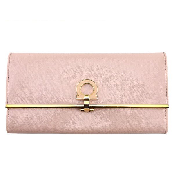 【BIGお買い物ラリー★30%OFFセール中】サルヴァトーレフェラガモ Salvatore Ferragamo 長財布ガンチーニ ピンク レディース 中古