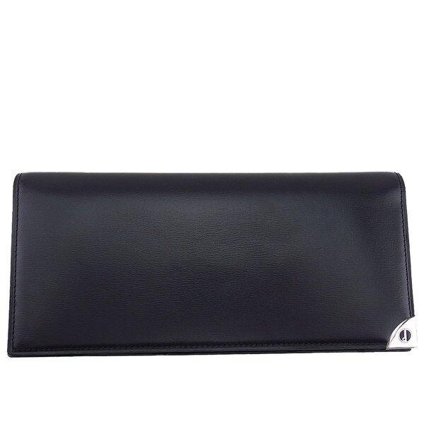 【BIGお買い物ラリー★30%OFFセール中】ダンヒル Dunhill 札入れロンドンスタイル ブラック レディース 中古
