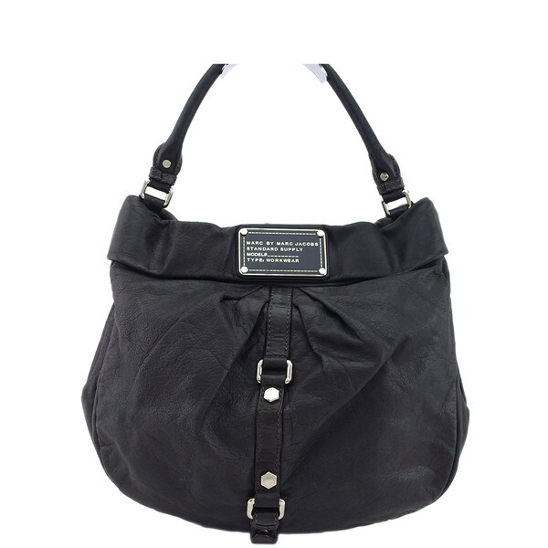 【BIGお買い物ラリー★30%OFFセール中】マークバイマークジェイコブス MARC BY MARC JACOBS ショルダーバッグロゴプレート WORKWEAR グレー 灰色 レディース 中古