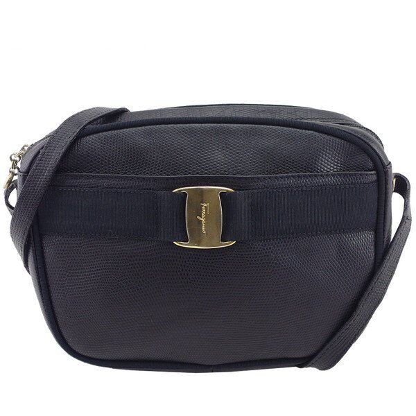 【BIGお買い物ラリー★30%OFFセール中】サルヴァトーレフェラガモ Salvatore Ferragamo ショルダーバッグヴァラ金具 NERO レディース 中古
