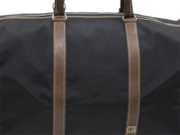 【30％OFF★週末タイムセール】ダンヒル Dunhill ボストンバッグロゴプレート ブラック ブラウン レディース 中古_4