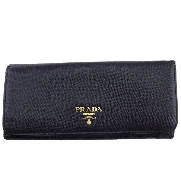 【X'masセール★30%OFF】プラダ PRADA 長財布 サフィアーノメタル NERO レディース 中古