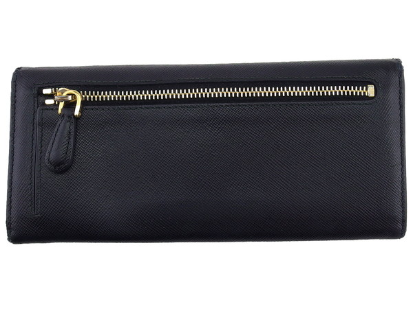 プラダ PRADA 長財布 サフィアーノメタル NERO レディース 中古_1