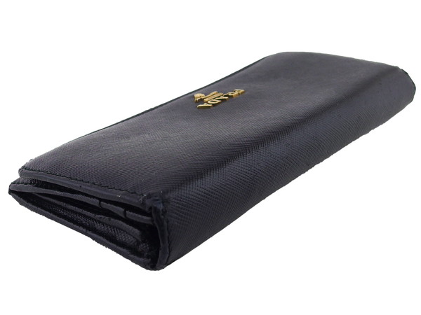 プラダ PRADA 長財布 サフィアーノメタル NERO レディース 中古_3