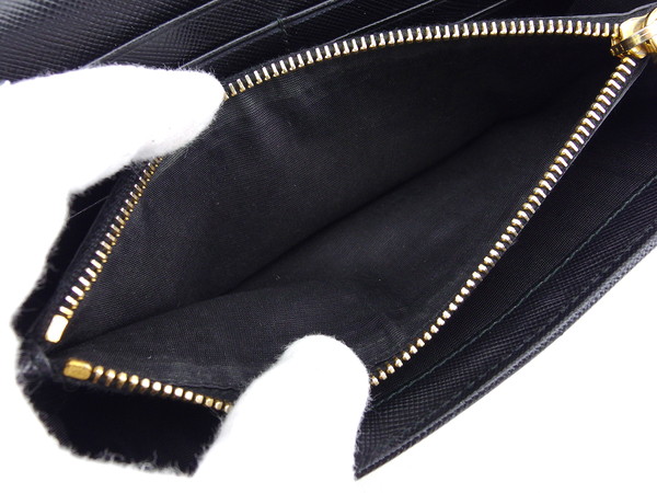 プラダ PRADA 長財布 サフィアーノメタル NERO レディース 中古_6