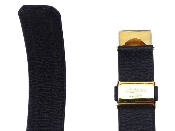 【GWタイムセール】ディオール Dior ベルト ブラック×ゴールド×シルバー レディース 中古_5