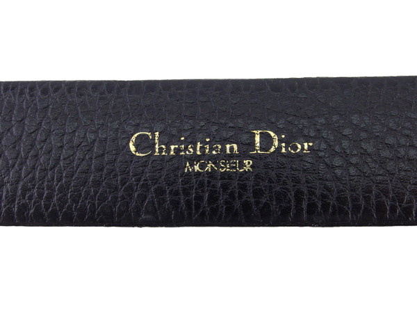 【GWタイムセール】ディオール Dior ベルト ブラック×ゴールド×シルバー レディース 中古_6