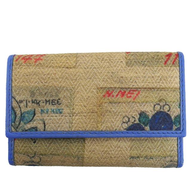 【BIGお買い物ラリー★30%OFFセール中】ブルガリ BVLGARI キーケースジュエリー柄 ベージュ プル—系 レディース 中古