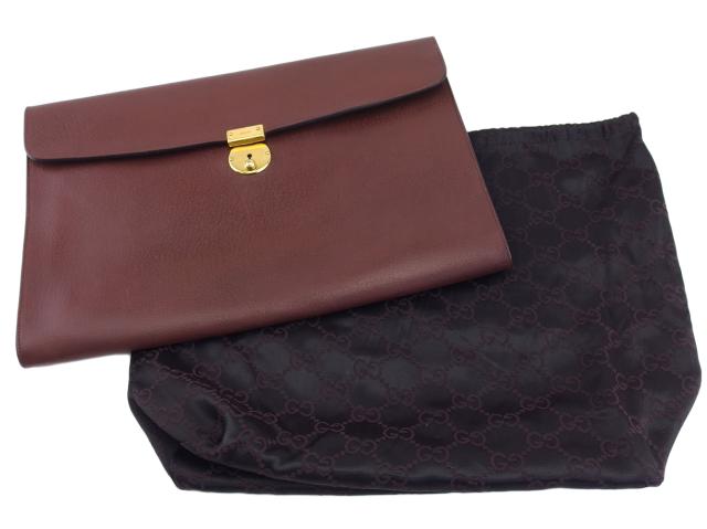 【週末タイムセール】グッチ GUCCI ビジネスバッグロゴプレート オールドグッチ ブラウン レディース 中古_6