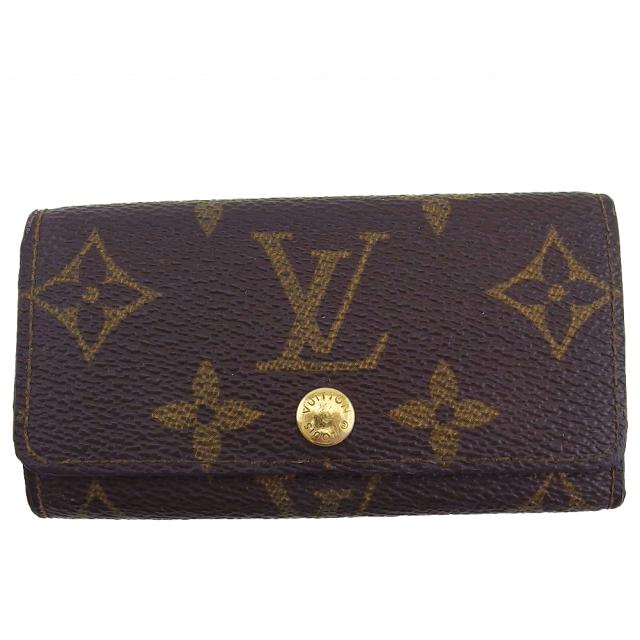【BIGお買い物ラリー★30%OFFセール中】ルイ・ヴィトン LOUIS VUITTON キーケースモノグラム ミュルティクレ4 ブラウン ベージュ レディース 中古