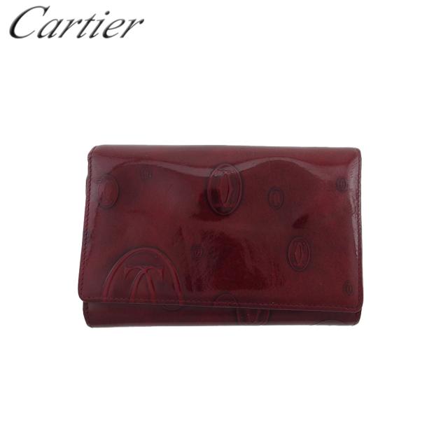 【30％OFF★週末タイムSALE】カルティエ CARTIER 長財布2C ハッピーバースデー ボルドー レディース 中古
