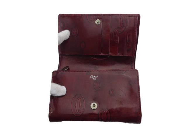 カルティエ 二つ折り 長財布 ec-23820 ボルドー ハッピーバースデー
