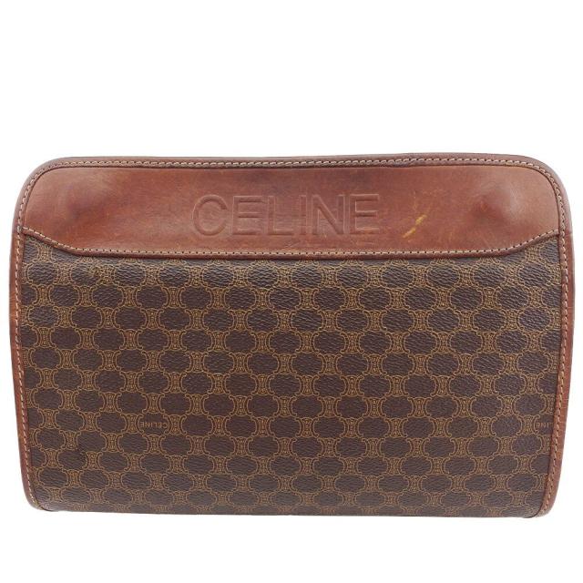【X'masセール★30%OFF】セリーヌ CELINE クラッチバッグマカダム ブラウン×ベージュ レディース 中古